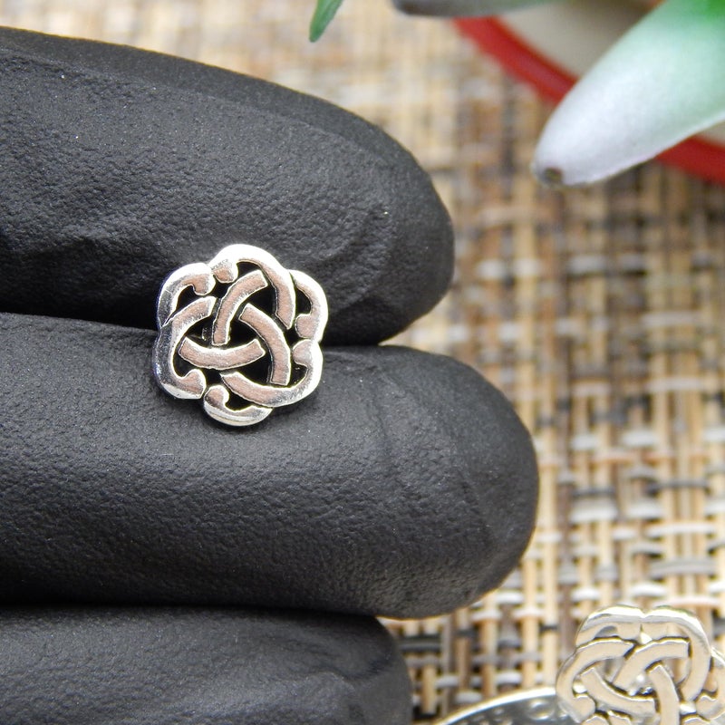 ICYROSE 925 Sterling Silver Celtic Flower 10mm Infinity Celtic Knot Stud Earrings (Nickel Free) - Image 4